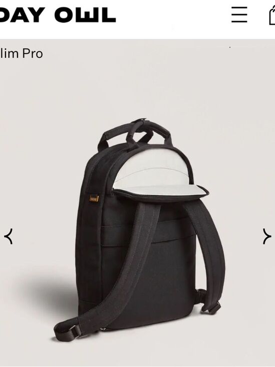 Day Owl Other - DAY OWL NWOT Slim Pro Backpack Black w/ light beige interior